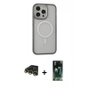 MARSİLYAN™- iPhone 14 Pro Max Kılıf Ahenk Form Serisi - Siyah 360 Mat Full Body Arka Koruyucu + Raze Metal Kamera Lens - GD