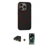 MARSİLYAN™- iPhone 14 Pro Max Kılıf Ahenk Form Serisi - Siyah 360 Mat Full Body Arka Koruyucu + Raze Metal Kamera Lens - GD