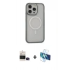 MARSİLYAN™- iPhone 14 Pro Max Kılıf Ahenk Form Serisi - Siyah 3D Antistatik Cam Ekran Koruyucu + Bilvis Titan Kamera Lens - SH