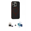 MARSİLYAN™- iPhone 14 Pro Max Kılıf Ahenk Form Serisi - Siyah 3D Antistatik Cam Ekran Koruyucu + Bilvis Titan Kamera Lens - GD