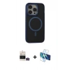 MARSİLYAN™- iPhone 14 Pro Max Kılıf Ahenk Form Serisi - Siyah 3D Antistatik Cam Ekran Koruyucu + Bilvis Titan Kamera Lens - GD