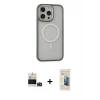 MARSİLYAN™- iPhone 14 Pro Max Kılıf Ahenk Form Serisi - Siyah 6D Mat Seramik Hayalet Nano Ekran Koruyucu + Bilvis Titan Kamera Lens - DNMR