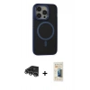 MARSİLYAN™- iPhone 14 Pro Max Kılıf Ahenk Form Serisi - Siyah 6D Mat Seramik Hayalet Nano Ekran Koruyucu + Raze Metal Kamera Lens - GS