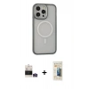 MARSİLYAN™- iPhone 14 Pro Max Kılıf Ahenk Form Serisi - Siyah 6D Mat Seramik Hayalet Nano Ekran Koruyucu + Bilvis Titan Kamera Lens - GS