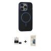 MARSİLYAN™- iPhone 14 Pro Max Kılıf Ahenk Form Serisi - Siyah 6D Mat Seramik Hayalet Nano Ekran Koruyucu + Bilvis Titan Kamera Lens - SH