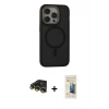 MARSİLYAN™- iPhone 14 Pro Max Kılıf Ahenk Form Serisi - Siyah 6D Mat Seramik Hayalet Nano Ekran Koruyucu + Raze Metal Kamera Lens - GD
