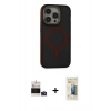 MARSİLYAN™- iPhone 14 Pro Max Kılıf Ahenk Form Serisi - Siyah 6D Mat Seramik Hayalet Nano Ekran Koruyucu + Bilvis Titan Kamera Lens - DNMR