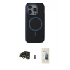 MARSİLYAN™- iPhone 14 Pro Max Kılıf Ahenk Form Serisi - Siyah 6D Mat Seramik Hayalet Nano Ekran Koruyucu + Raze Metal Kamera Lens - GD