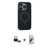 MARSİLYAN™- iPhone 14 Pro Max Kılıf Ahenk Form Serisi - Siyah Bilvis 3D Mat Cam Ekran Koruyucu + Bilvis Titan Kamera Lens - DNMR