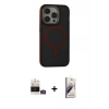 MARSİLYAN™- iPhone 14 Pro Max Kılıf Ahenk Form Serisi - Siyah Bilvis 3D Mat Cam Ekran Koruyucu + Bilvis Titan Kamera Lens - GD