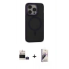 MARSİLYAN™- iPhone 14 Pro Max Kılıf Ahenk Form Serisi - Siyah Bilvis 3D Mat Cam Ekran Koruyucu + Bilvis Titan Kamera Lens - DNMR