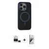 MARSİLYAN™- iPhone 14 Pro Max Kılıf Ahenk Form Serisi - Siyah Bilvis 3D Mat Cam Ekran Koruyucu + Bilvis Titan Kamera Lens - SH