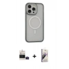 MARSİLYAN™- iPhone 14 Pro Max Kılıf Ahenk Form Serisi - Siyah Bilvis 3D Mat Cam Ekran Koruyucu + Bilvis Titan Kamera Lens - SH