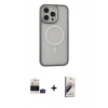 MARSİLYAN™- iPhone 14 Pro Max Kılıf Ahenk Form Serisi - Siyah Bilvis 3D Mat Cam Ekran Koruyucu + Bilvis Titan Kamera Lens - DNMR