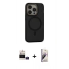 MARSİLYAN™- iPhone 14 Pro Max Kılıf Ahenk Form Serisi - Siyah Bilvis 3D Mat Cam Ekran Koruyucu + Bilvis Titan Kamera Lens - DNMR