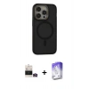 MARSİLYAN™- iPhone 14 Pro Max Kılıf Ahenk Form Serisi - Siyah Bilvis 5in1 3D Magic Cam Ekran Koruyucu + Bilvis Titan Kamera Lens - GD