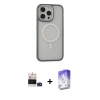 MARSİLYAN™- iPhone 14 Pro Max Kılıf Ahenk Form Serisi - Siyah Bilvis 5in1 3D Magic Cam Ekran Koruyucu + Derin Mor Bilvis Titan Kamera Lens