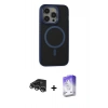 MARSİLYAN™- iPhone 14 Pro Max Kılıf Ahenk Form Serisi - Siyah Bilvis 5in1 3D Magic Cam Ekran Koruyucu + Raze Metal Kamera Lens - GS