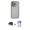 MARSİLYAN™- iPhone 14 Pro Max Kılıf Ahenk Form Serisi - Siyah Bilvis 5in1 3D Magic Cam Ekran Koruyucu + Raze Metal Kamera Lens - GD
