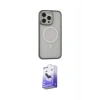 MARSİLYAN™- iPhone 14 Pro Max Kılıf Ahenk Form Serisi - Siyah Bilvis 5in1 5D Magic Hayalet Cam Ekran Koruyucu