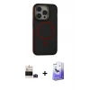 MARSİLYAN™- iPhone 14 Pro Max Kılıf Ahenk Form Serisi - Siyah Bilvis 5in1 5D Magic Hayalet Cam Ekran Koruyucu + Bilvis Titan Kamera Lens - DNMR