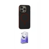 MARSİLYAN™- iPhone 14 Pro Max Kılıf Ahenk Form Serisi - Siyah Bilvis 5in1 5D Magic Hayalet Cam Ekran Koruyucu