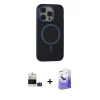 MARSİLYAN™- iPhone 14 Pro Max Kılıf Ahenk Form Serisi - Siyah Bilvis 5in1 5D Magic Hayalet Cam Ekran Koruyucu + Bilvis Titan Kamera Lens - DNMR