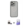 MARSİLYAN™- iPhone 14 Pro Max Kılıf Ahenk Form Serisi - Siyah Bilvis 5in1 5D Magic Hayalet Cam Ekran Koruyucu + Gümüş Bilvis Titan Kamera Lens