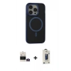 MARSİLYAN™- iPhone 14 Pro Max Kılıf Ahenk Form Serisi - Siyah Bilvis Hayalet Cam Ekran Koruyucu + Bilvis Titan Kamera Lens - GD
