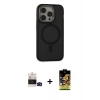 MARSİLYAN™- iPhone 14 Pro Max Kılıf Ahenk Form Serisi - Siyah Buffer Cam Ekran Koruyucu + Bilvis Titan Kamera Lens - SH