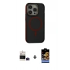 MARSİLYAN™- iPhone 14 Pro Max Kılıf Ahenk Form Serisi - Siyah Buffer Hayalet Cam Ekran Koruyucu + Bilvis Titan Kamera Lens - DNMR