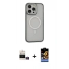 MARSİLYAN™- iPhone 14 Pro Max Kılıf Ahenk Form Serisi - Siyah Buffer Hayalet Cam Ekran Koruyucu + Bilvis Titan Kamera Lens - GD