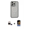 MARSİLYAN™- iPhone 14 Pro Max Kılıf Ahenk Form Serisi - Siyah Buffer Hayalet Cam Ekran Koruyucu + Bilvis Titan Kamera Lens - DNMR