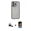 MARSİLYAN™- iPhone 14 Pro Max Kılıf Ahenk Form Serisi - Siyah Buffer Hayalet Cam Ekran Koruyucu + Bilvis Titan Kamera Lens - GS