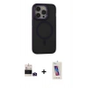 MARSİLYAN™- iPhone 14 Pro Max Kılıf Ahenk Form Serisi - Siyah Joko 5D Cam + Bilvis Titan Kamera Lens - DNMR