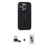 MARSİLYAN™- iPhone 14 Pro Max Kılıf Ahenk Form Serisi - Siyah Joko 5D Cam + Bilvis Titan Kamera Lens - SH