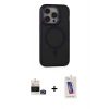 MARSİLYAN™- iPhone 14 Pro Max Kılıf Ahenk Form Serisi - Siyah Joko 5D Cam + Bilvis Titan Kamera Lens - GD