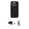 MARSİLYAN™- iPhone 14 Pro Max Kılıf Ahenk Form Serisi - Siyah Joko 5D Cam + Raze Metal Kamera Lens - GS