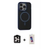 MARSİLYAN™- iPhone 14 Pro Max Kılıf Ahenk Form Serisi - Siyah Joko 5D Cam + PVD Metal Kamera Lens - TU