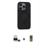MARSİLYAN™- iPhone 14 Pro Max Kılıf Ahenk Form Serisi - Siyah Joko Magic 5D Hayalet Cam + Bilvis Titan Kamera Lens - GD