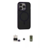 MARSİLYAN™- iPhone 14 Pro Max Kılıf Ahenk Form Serisi - Siyah Joko Magic 5D Hayalet Cam + Bilvis Titan Kamera Lens - GS