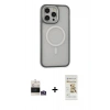 MARSİLYAN™- iPhone 14 Pro Max Kılıf Ahenk Form Serisi - Siyah Mat Seramik Nano Ekran Koruyucu + Bilvis Titan Kamera Lens - GS