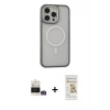 MARSİLYAN™- iPhone 14 Pro Max Kılıf Ahenk Form Serisi - Siyah Mat Seramik Nano Ekran Koruyucu + Bilvis Titan Kamera Lens - GD