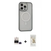 MARSİLYAN™- iPhone 14 Pro Max Kılıf Ahenk Form Serisi - Siyah Mat Seramik Nano Ekran Koruyucu + Bilvis Titan Kamera Lens - DNMR