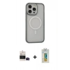 MARSİLYAN™- iPhone 14 Pro Max Kılıf Ahenk Form Serisi - Siyah Polymer Nano Ekran Koruyucu + Bilvis Titan Kamera Lens - SH
