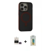 MARSİLYAN™- iPhone 14 Pro Max Kılıf Ahenk Form Serisi - Siyah Polymer Nano Ekran Koruyucu + Bilvis Titan Kamera Lens - GD