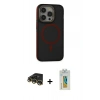 MARSİLYAN™- iPhone 14 Pro Max Kılıf Ahenk Form Serisi - Siyah Polymer Nano Ekran Koruyucu + Raze Metal Kamera Lens - GD