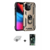MARSİLYAN™- iPhone 14 Pro Max Kılıf Ahenk Klasik Koleksiyonu - Şeffaf 360 Full Body Arka Koruyucu + Band Metal Kamera Lens - GS
