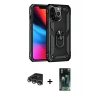 MARSİLYAN™- iPhone 14 Pro Max Kılıf Ahenk Klasik Koleksiyonu - Şeffaf 360 Full Body Arka Koruyucu + Gümüş Raze Metal Kamera Lens