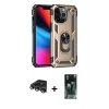 MARSİLYAN™- iPhone 14 Pro Max Kılıf Ahenk Klasik Koleksiyonu - Şeffaf 360 Full Body Arka Koruyucu + Gümüş Raze Metal Kamera Lens